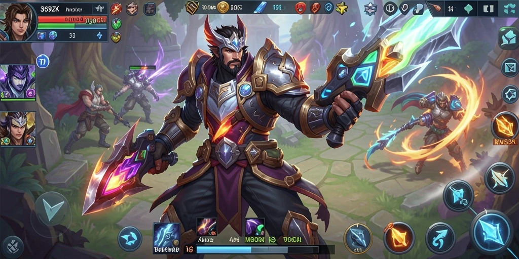 Screenshot dari gameplay seru di 369ZK dengan aksi MOBA intens.