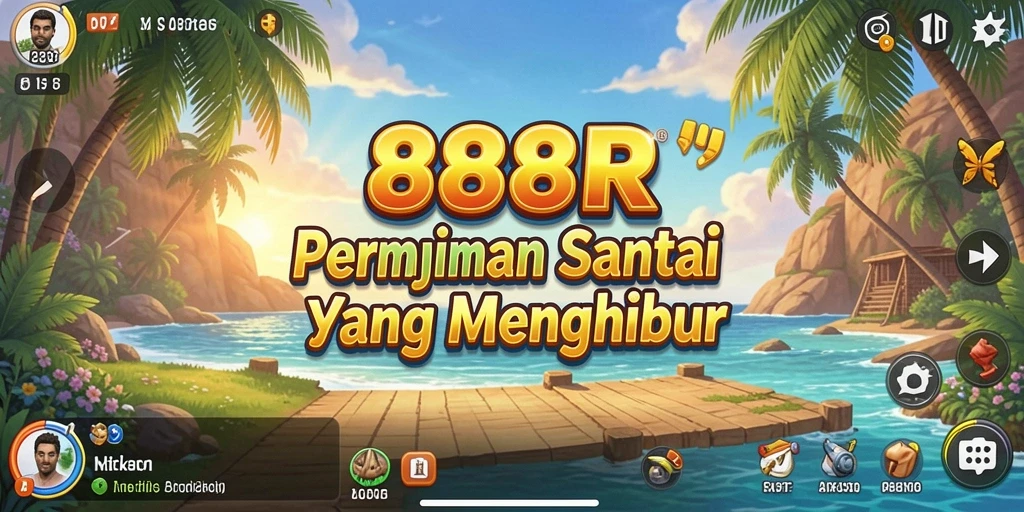 Tampilan gameplay <strong>888R</strong> yang ceria dan penuh warna.