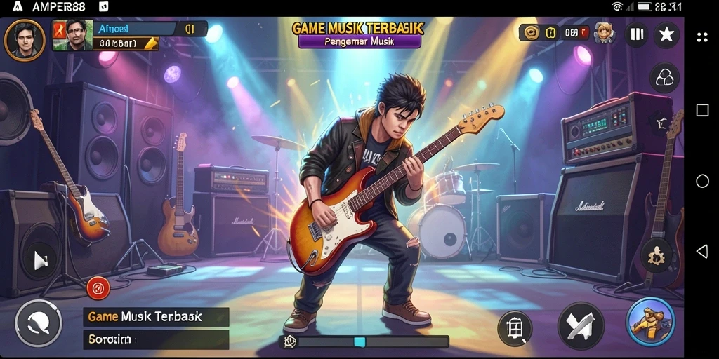 Tangkapan layar AMPER88 menampilkan gameplay musik interaktif yang mengasyikkan.