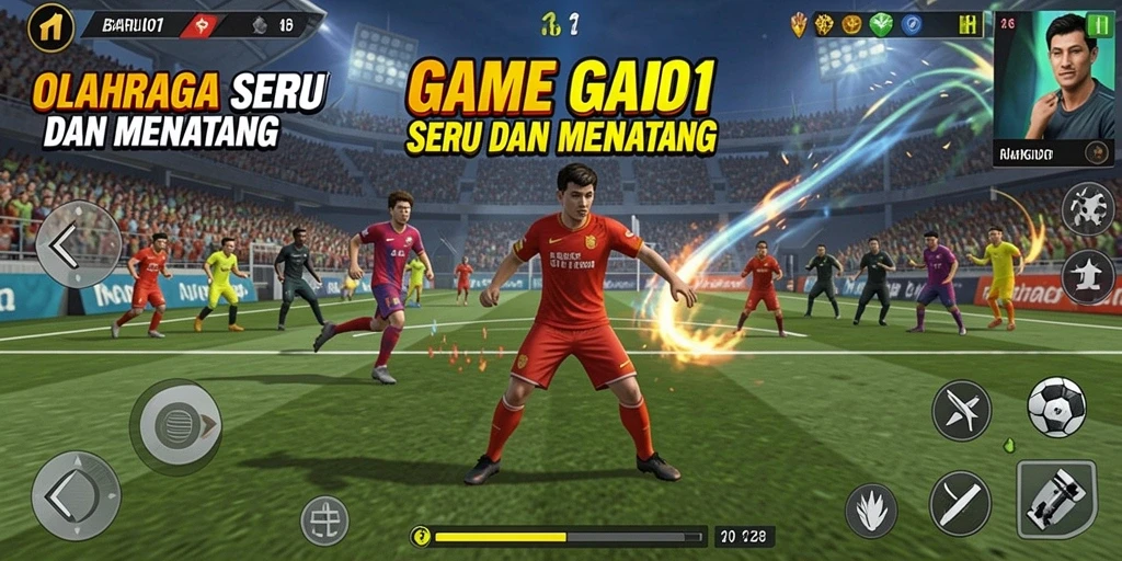 Tampilan gameplay menarik dari BARU01 yang menggambarkan olahraga seru.