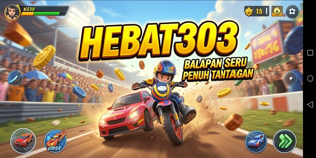 Tampilan gameplay HEBAT303 yang seru dan mendebarkan dalam balapan.