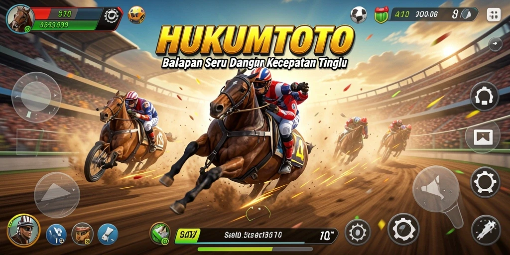 Gameplay Racing HUKUMTOTO yang mendebarkan dan penuh aksi.