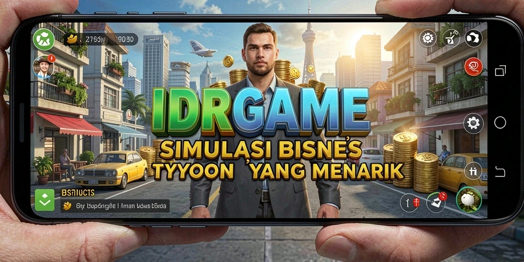Tampilan gameplay menarik dari IDRGAME dengan elemen Tycoon.