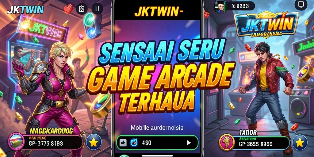 Tangkapan layar gameplay JKTWIN yang menunjukkan aksi seru dalam game Arcade.