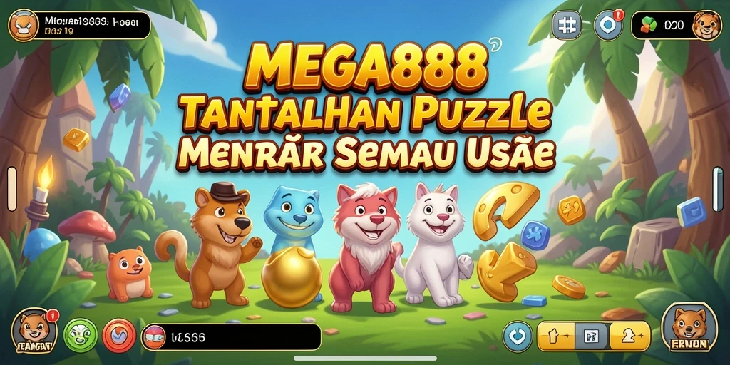Tampilan gameplay MEGA888 yang menampilkan tantangan puzzle seru.