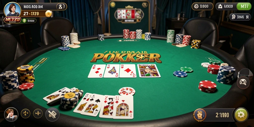Screenshot gameplay Poker yang menarik dan seru di MT777.