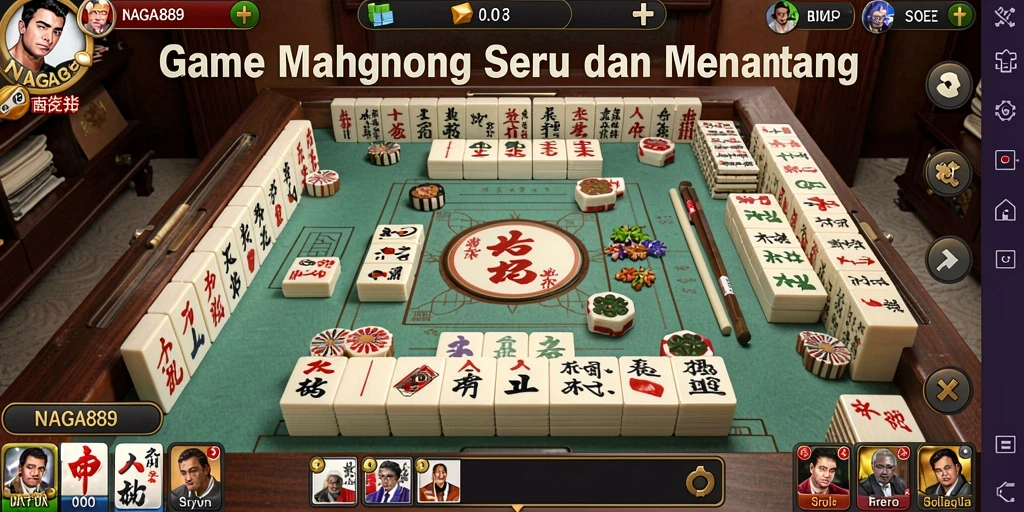 Screenshot gameplay NAGA889 menampilkan pengalaman Mahjong yang mendebarkan.