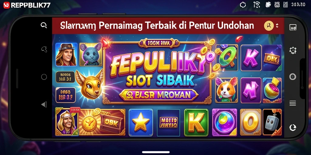 Tampilan antarmuka permainan Slot REPUBLIK77 yang mengasyikkan.