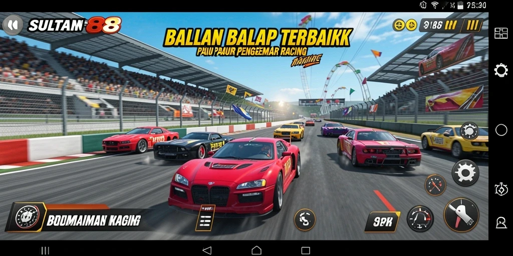 Tampilan gameplay balapan SULTAN88 yang menegangkan dan adiktif.